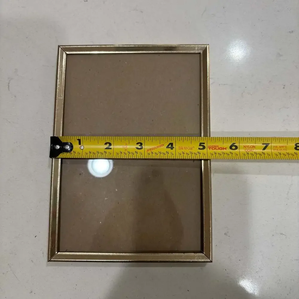 Vintage Gold Tone Metal Picture Frame 5x7 Tabletop or Wall Mount